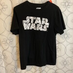 Star Wars Graphic Tee Featuring Main Characters Black Size Large